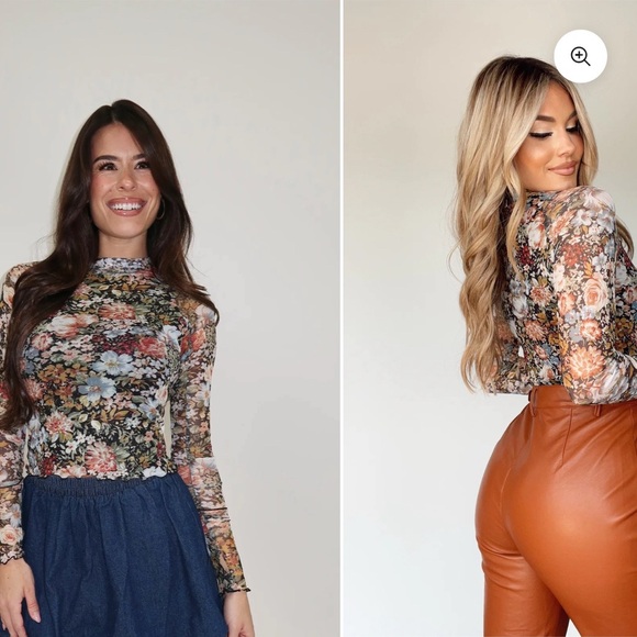 Floral Mesh Top - Picture 3 of 4